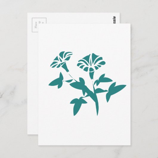 Petunia Blume Stylized Postkarte (Vorne/Hinten)