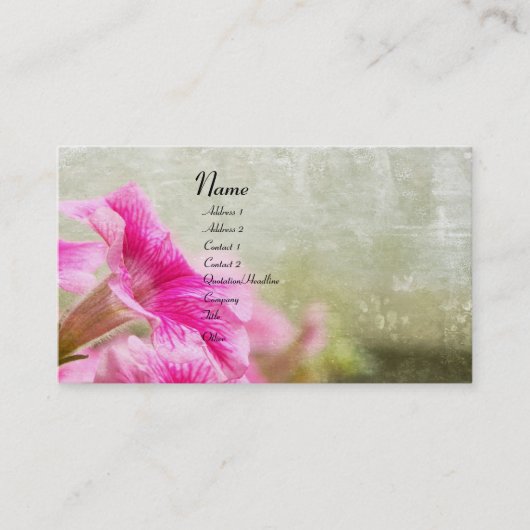 Petunia Business Card Visitenkarte (Vorderseite)