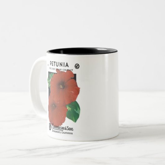 Petunia Feuerwehrleiter Zwergpflanzenfutter, F. La Zweifarbige Tasse (Vorderseite Links)