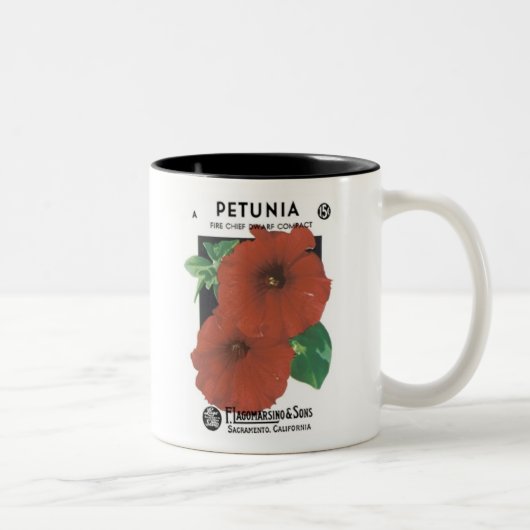 Petunia Feuerwehrleiter Zwergpflanzenfutter, F. La Zweifarbige Tasse (Rechts)