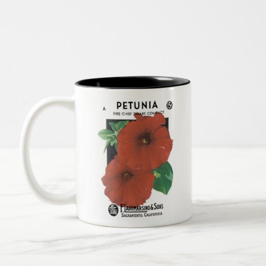 Petunia Feuerwehrleiter Zwergpflanzenfutter, F. La Zweifarbige Tasse (Links)