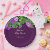Petunia Floral Eggplant Lila Baby Dusche Hübsch Pappteller (Party)
