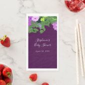 Petunia Floral Eggplant Lila Baby Dusche Hübsch Serviette (Beispiel)