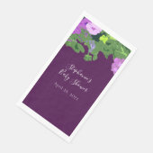 Petunia Floral Eggplant Lila Baby Dusche Hübsch Serviette (Ecke)