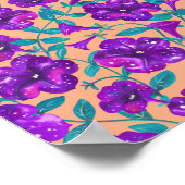 Petunia Night Sky auf Aprikosenunterlage Tablette Poster (Ecke)
