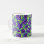 Petunia Night Sky auf aquamarinem Hintergrund Thro Kaffeetasse (Vorderseite Links)