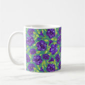 Petunia Night Sky auf aquamarinem Hintergrund Thro Kaffeetasse (Links)