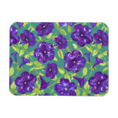 Petunia Night Sky auf aquamarinem Hintergrund Thro Magnet (Horizontal)