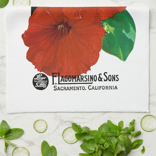 Petunia-Saatpacketikett Handtuch (Gefaltet)