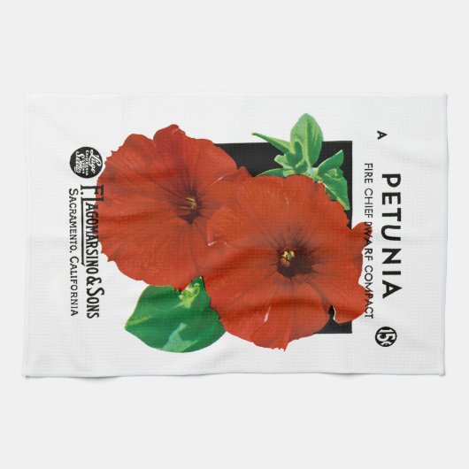 Petunia-Saatpacketikett Handtuch (Horizontal)