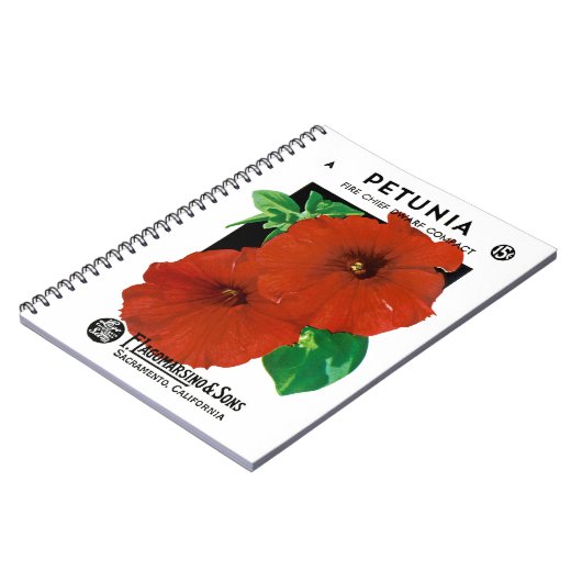 Petunia-Saatpacketikett Notizblock (Linke Seite)