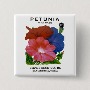 Petunia-Samenpaket im Vintage-Stil Button
