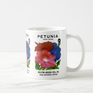 Petunia-Samenpaket im Vintage-Stil Kaffeetasse