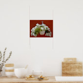 Petunia surfinia hängt in einem weißen Topf Poster (Küche)