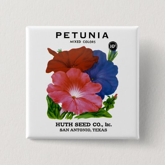Petunia Vintag Seed Packet Button (Vorderseite)