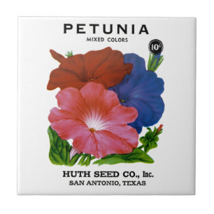 Petunia Vintag Seed Packet Fliese