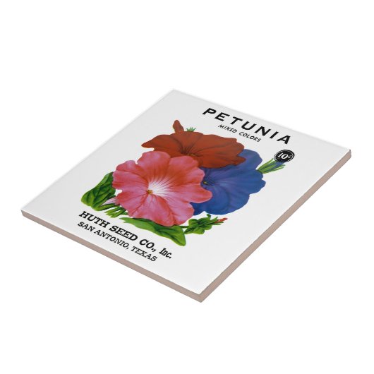 Petunia Vintag Seed Packet Fliese (Seite)