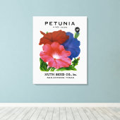 Petunia Vintag Seed Packet Leinwanddruck (Insitu (Holzboden))