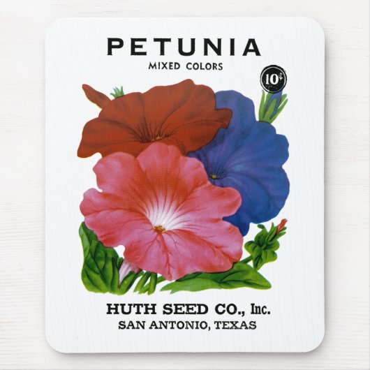 Petunia Vintag Seed Packet Mousepad (Vorne)