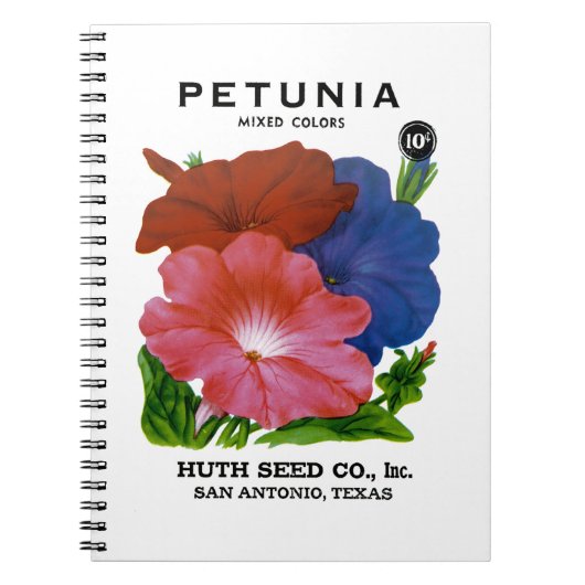 Petunia Vintag Seed Packet Notizblock (Vorderseite)