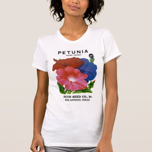 Petunia Vintag Seed Packet T-Shirt (Vorderseite)