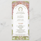 Petunia Vintage Hochzeitsprogramm Jugendstil Mucha Programm (Vorderseite)