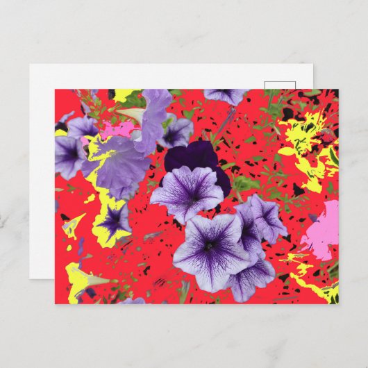 Petunias Bright Background Postkarte (Vorne/Hinten)