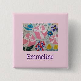 Petunias & Sommerliche Blume Personalisiert Button