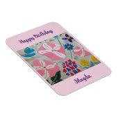 Petunias & Summer Blume Geburtstagsmagnet Magnet (Rechte Seite)