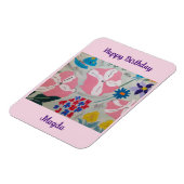 Petunias & Summer Blume Geburtstagsmagnet Magnet (Linke Seite)