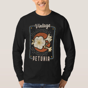 Petunie-Blume Vintage Retro Klassische Liebe T-Shirt