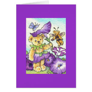 Petunie-Teddybär-Raum-Anmerkung