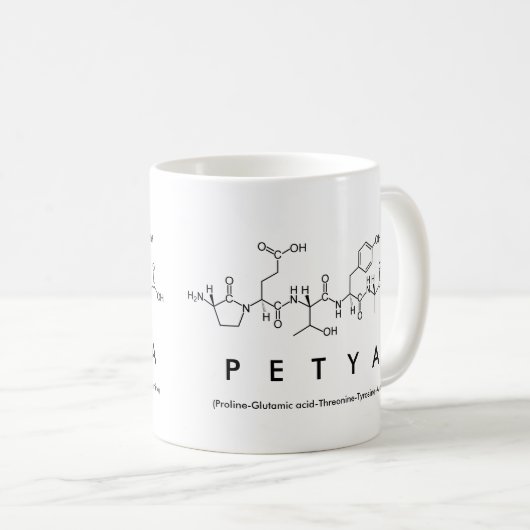 Petya Peptid-Namen-Tasse Kaffeetasse (VorderseiteRechts)