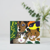 Petz World anime manga vektorart Postkarte (Stehend Vorderseite)