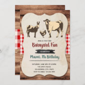 Petzoo Geburtstagsfeier Einladung (Vorne/Hinten)