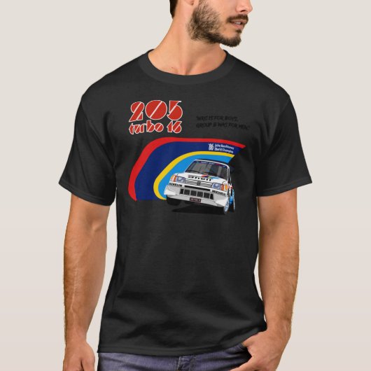 Peugeot 205 T16 Klassischer T - Shirt (Vorderseite)