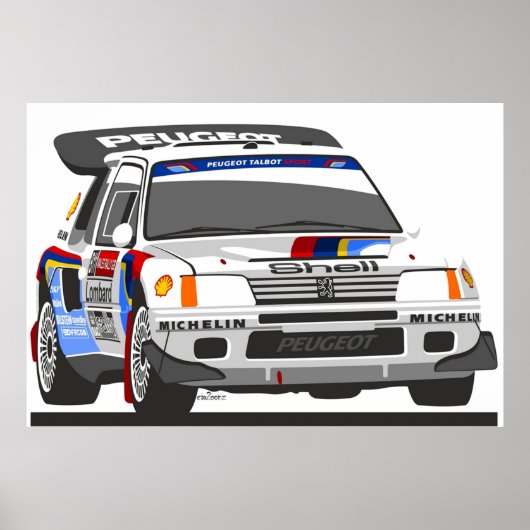 Peugeot 205 T16 Kundgebung B Poster (Vorne)