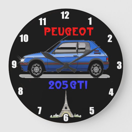 Peugeot 205 Wall Clock Große Wanduhr (Vorderseite)