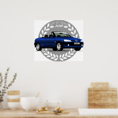 Peugeot 306 Cabriolet blau Poster (Küche)