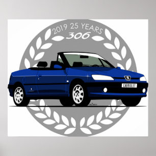 Peugeot 306 Cabriolet blau Poster