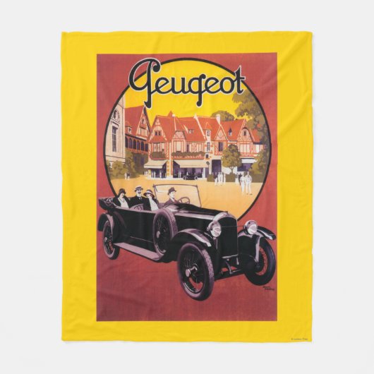 Peugeot-Automobil-förderndes Plakat Fleecedecke (Vorderseite)