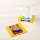 Peugeot-Automobil-förderndes Plakat Rechteckiger Pappuntersetzer (Vor Ort)