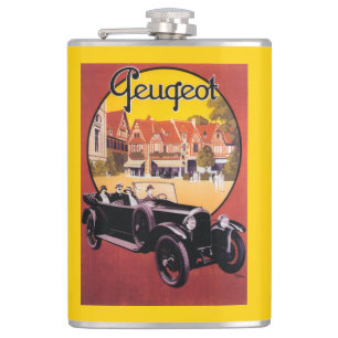 Peugeot-Automobil-Werbeplakat Flachmann