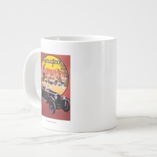 Peugeot Automobil-Werbeplakat Jumbo-Tasse (Vorderseite Links)