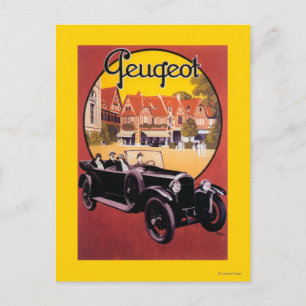 Peugeot-Automobil-Werbeplakat Postkarte