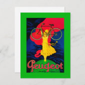 Peugeot Bicycle Vintag PosterEurope Postkarte (Vorne/Hinten)