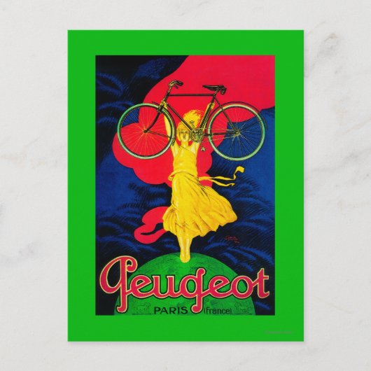 Peugeot Bicycle Vintag PosterEurope Postkarte (Vorderseite)