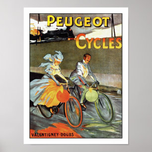 Peugeot Cycles - Vintages Fahrradposter Poster