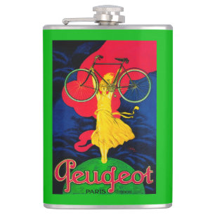 Peugeot Fahrrad Vintage Poster Europa Flachmann