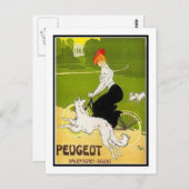 Peugeot Frau mit Hund Postkarte (Vorne/Hinten)